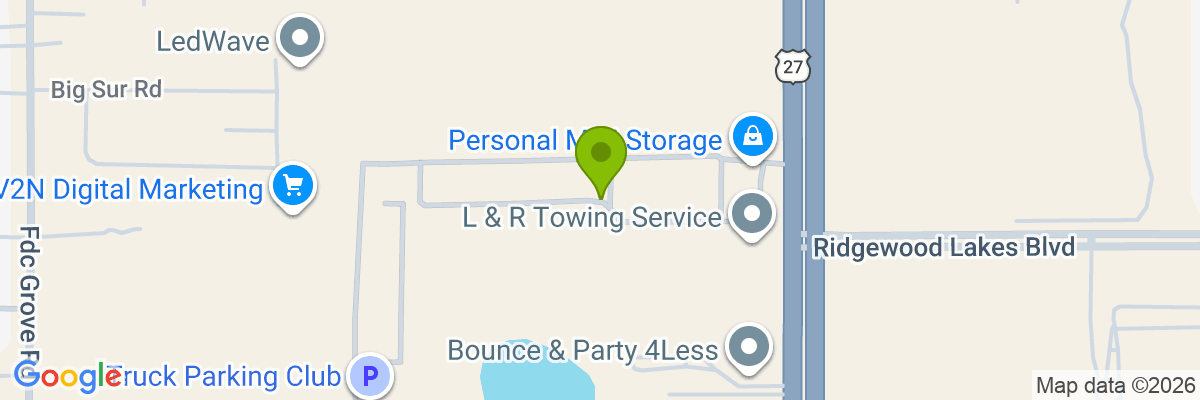 Map showing facility locations
