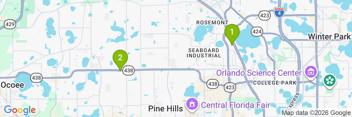 Map showing facility locations