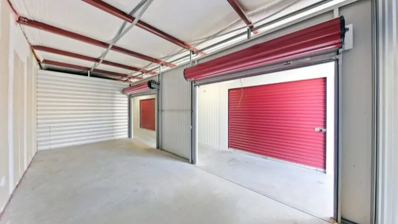 Interior of a storage unit