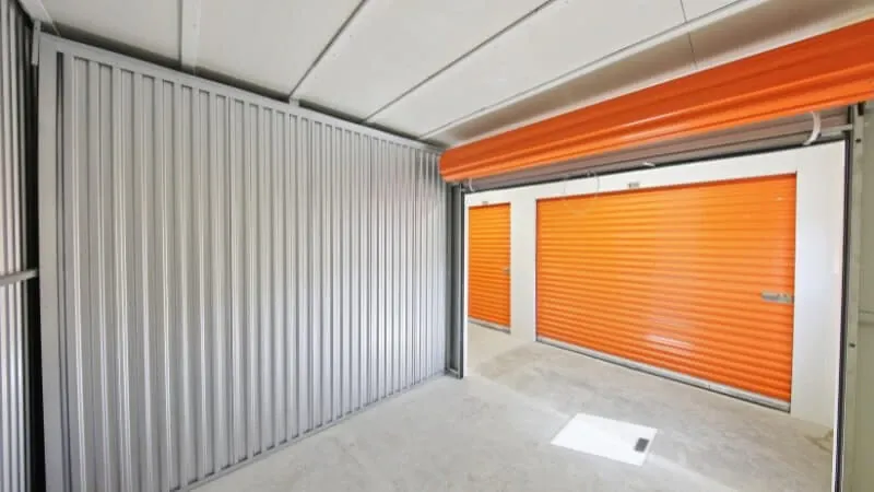 Interior of a storage unit