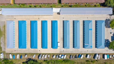 Aerial drone of storage facility in St. Augustine, FL