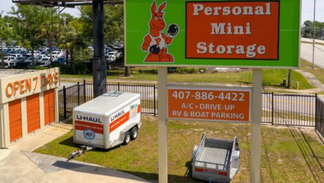 Personal Mini Storage street signage on E Semoran Blvd, Apopka, FL