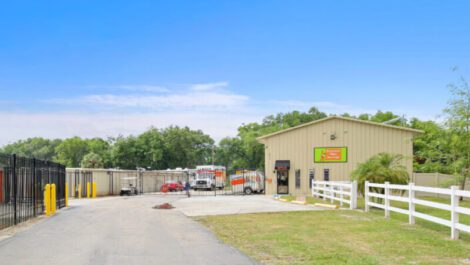 Gated self storage facility office in Kissimmee, FL