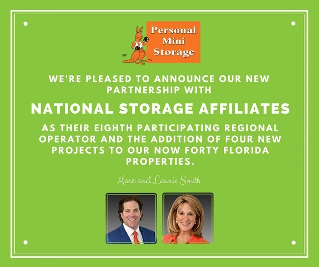 Featured image for Personal Mini Storage partnering with National Storage Affiliates as eighth Participating Regional Operator